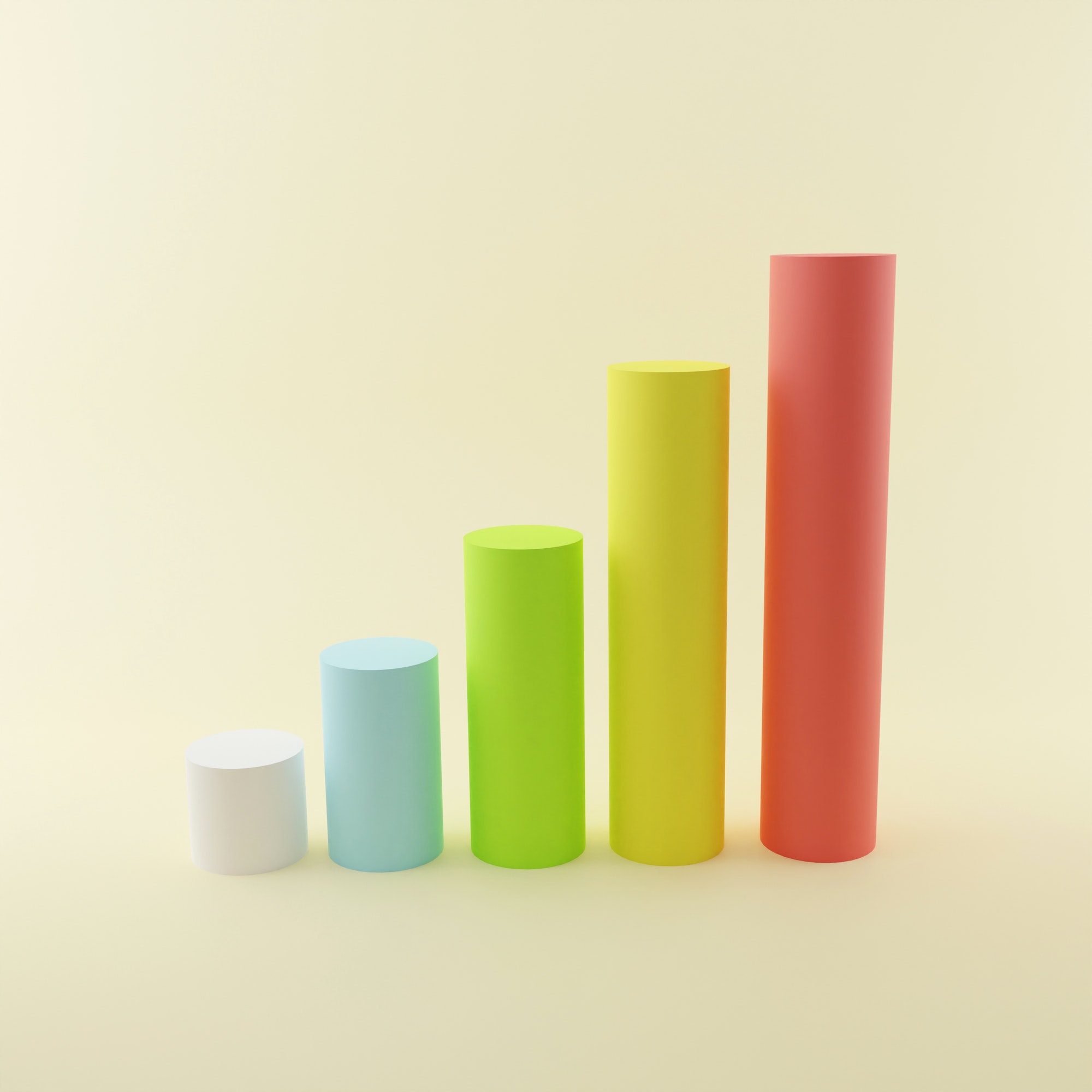 3d render illustration of colorful cylinder.